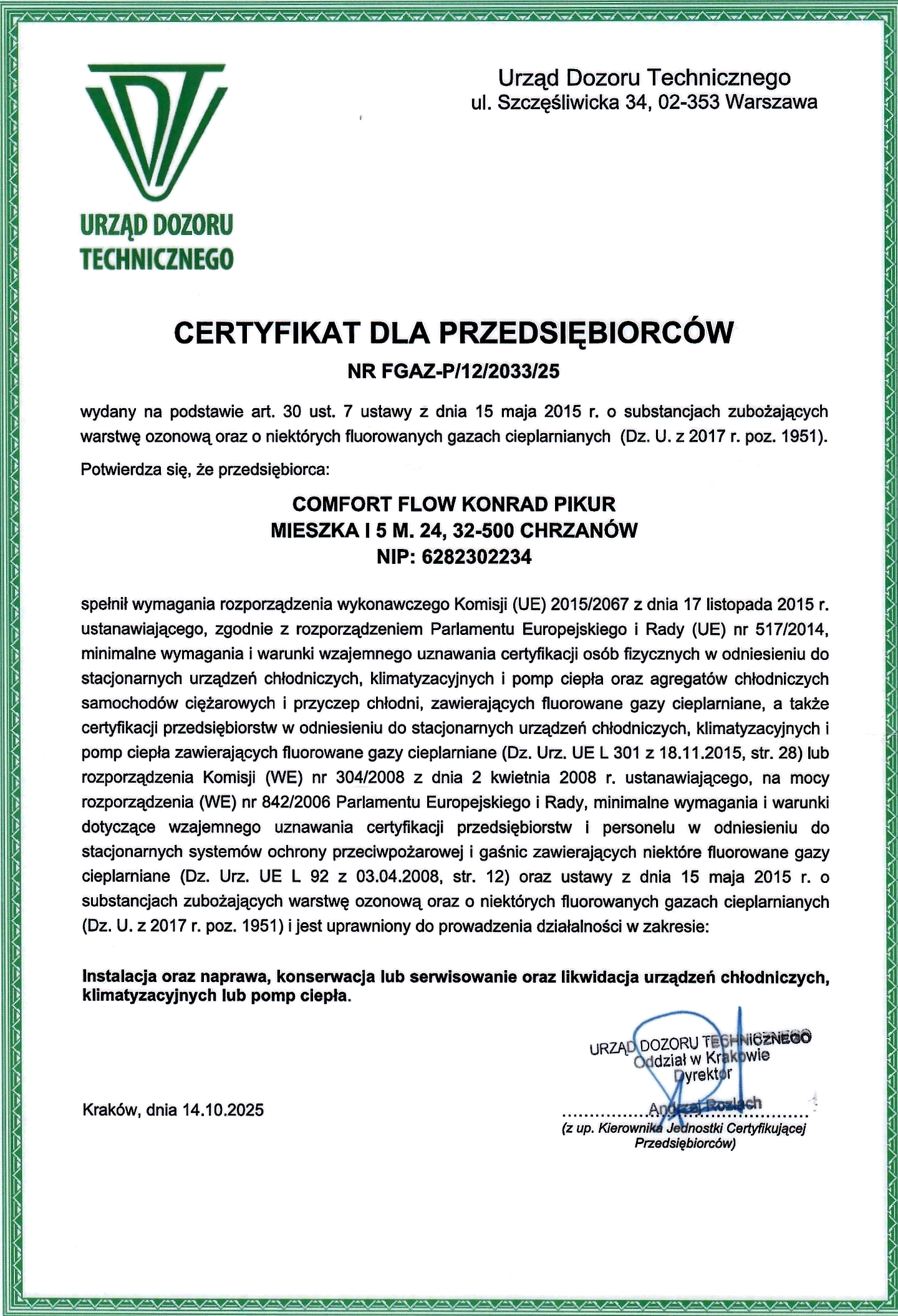 Certyfikaty i uprawnienia SEP